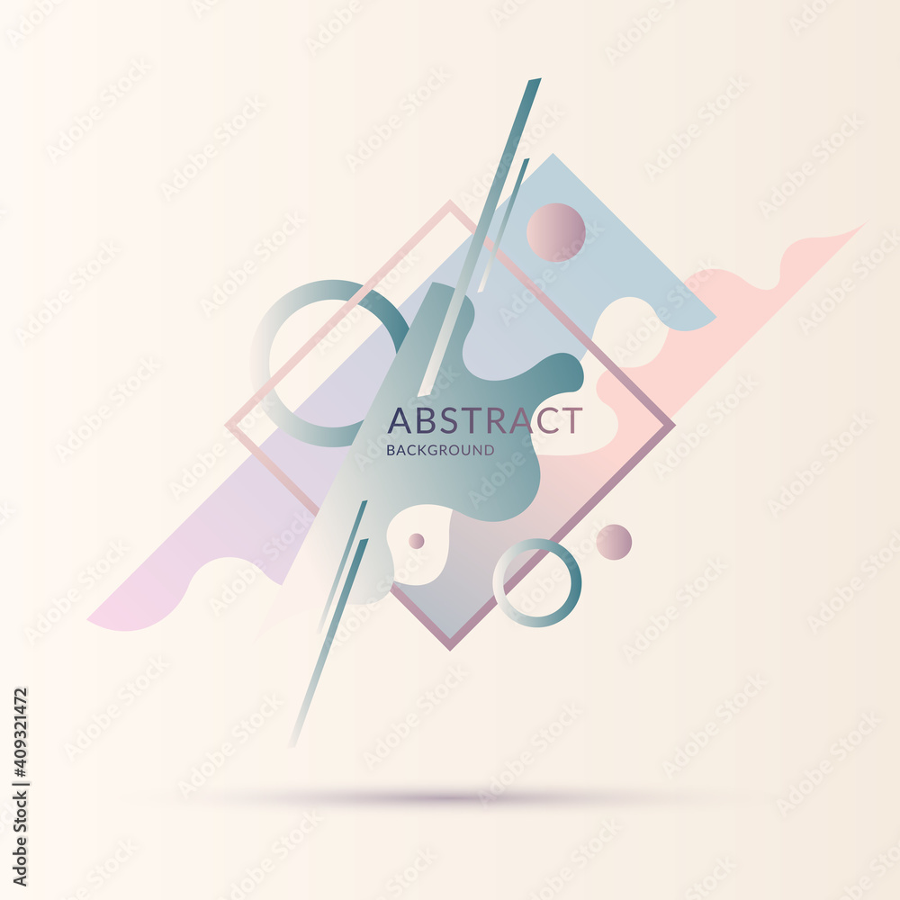 Aufkleber elegant composition with dynamic and geometric shapes in pastel colors. abstract background for your