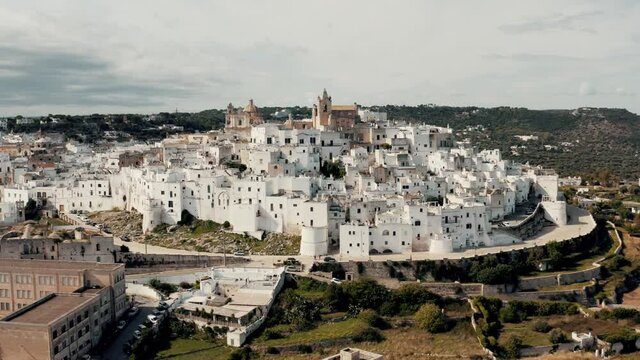 Aerial view on ancient city in Italy.