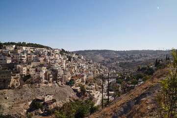 Fototapeta na wymiar Palestine: a city in the gorge of the mountain