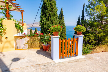 Fototapeta na wymiar Streets of Symi town, Dodecanese islands, Greece