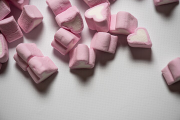 Marshmallows in the shape of a heart for Valentine's Day