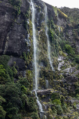 Waterfall in Doubtful Sound, New Zealand
