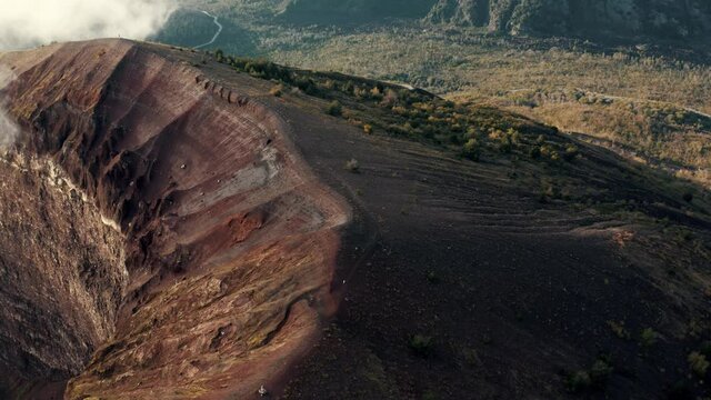 Aerial view over the Vesuvio volcano in Italy.