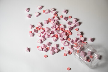 Marshmallows in the shape of a heart for Valentine's Day