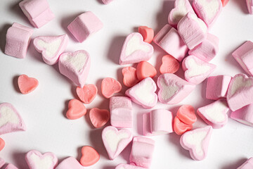 Marshmallows in the shape of a heart for Valentine's Day