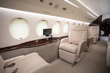 interior jet chairs in cabin