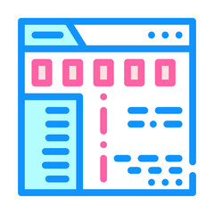 web site faq color icon vector illustration