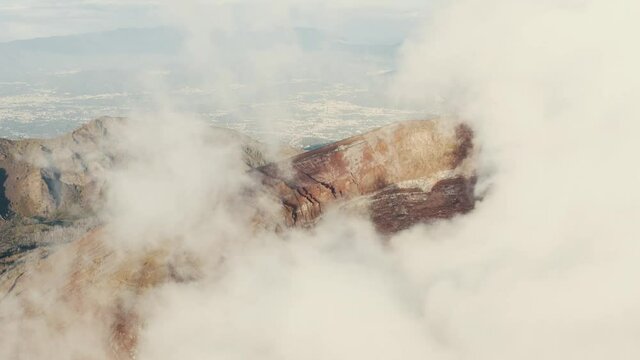 Aerial view over the Vesuvio volcano in Italy.