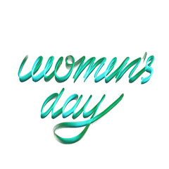 Lettering International Women's Day, 8 March. Cursive. Handwork.