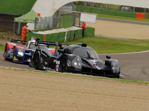 Imola, Italy May 13, 2016: EUROINTERNATIONAL USA Ligier JS P3 - Nissan Andrea Dromedari (ITA) Fabio Mancini (ITA) Roman Rusinov (RUS) in action during the 4H ELMS Round of Imola. Italy.