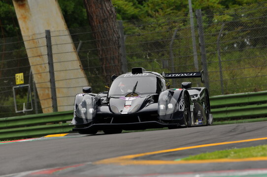 Imola, Italy May 13, 2016: EUROINTERNATIONAL USA Ligier JS P3 - Nissan Andrea Dromedari (ITA) Fabio Mancini (ITA) Roman Rusinov (RUS) in action during the 4H ELMS Round of Imola. Italy.