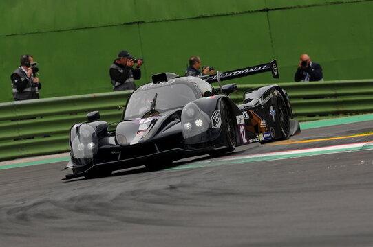 Imola, Italy May 13, 2016: EUROINTERNATIONAL USA Ligier JS P3 - Nissan Andrea Dromedari (ITA) Fabio Mancini (ITA) Roman Rusinov (RUS) in action during the 4H ELMS Round of Imola. Italy.