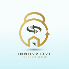 Real estate crossfit logo, fitness logo, Dumbbell icon, Gym Fitness Logo Images and Vectors, Stock Photos