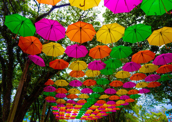 Fototapeta na wymiar pattern with colorful umbrellas