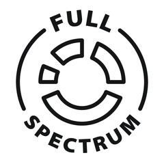 full spectrum cbd black and white outline badge icon