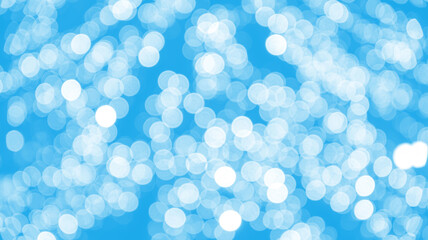Blue christmas festive elegant abstract background with bokeh