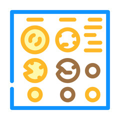 coins museum exhibit color icon vector illustration