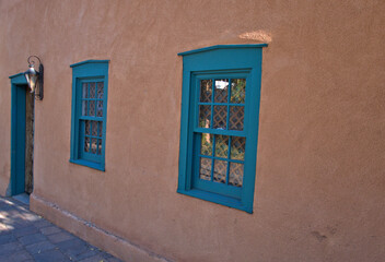 Sun dried brick of Adobe Buildings in the desert