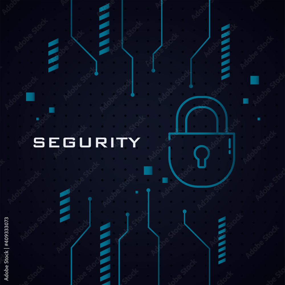 Canvas Prints Cyber security padlock vector design