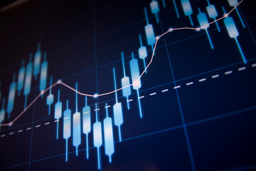 Stock market trading investment candlestick graph. Finance and economy concept