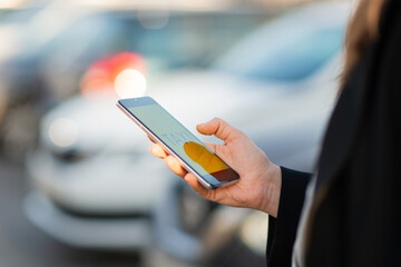 Call a taxi using the mobile app on your smartphone.