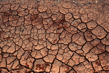 The lake is dry practicing in winter. sandy loam pattern for background image. Extreme heat in...