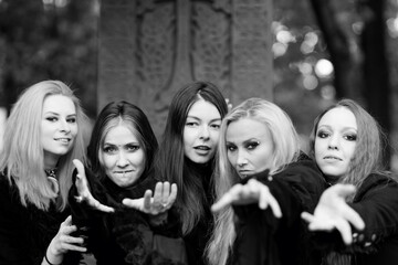 Coven of witches, a group of different friends as witches meet Halloween.