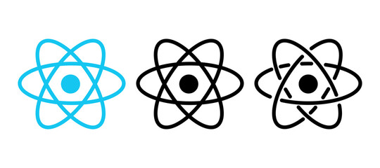 Atom icon  symbol. React Vector illustration - obrazy, fototapety, plakaty