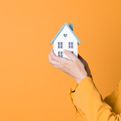 Real estate insurance, taking care of your home and family, concept. Financial and investment instruments.