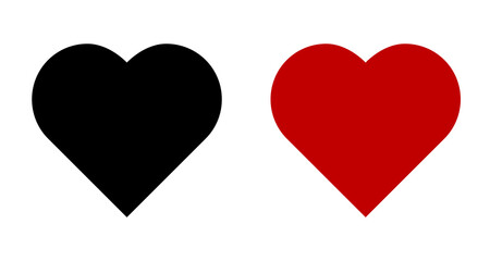 Heart, love,romance or valentine's day red vector icon for apps and websites on white background.