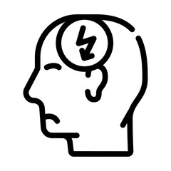 head cutting ache, headache line icon vector illustration