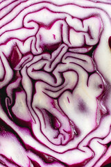 Closeup of red cabbage