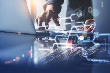 Financial technology, digital banking, online payment concept