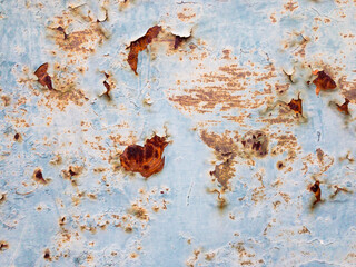 rusty metal background painted ed blue colour 