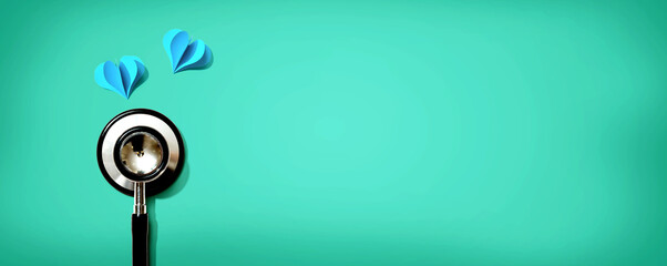 Medical worker appreciation theme with hearts and a stethoscope