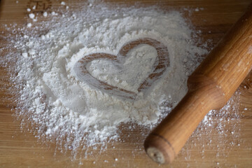 rolling pin and flour