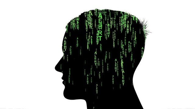 Silhouette of man web alert concept