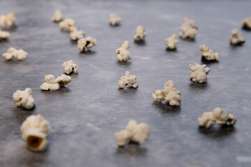 Popcorn texture on a stone texture background