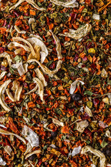 A mixture of different spices close up. Textures of colorful spices and condiments.Colorful Herbal and Spices Oriental.Cafe concept.Various Indian spices