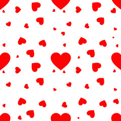Red hearts on white background, Love seamless pattern for wallpaper, wrapping, scrapbooking, valentine\\\\\\\'s day