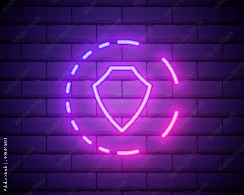 Poster shield icon. elements of web in neon style icons. simple icon for websites, web design, mobile app, 