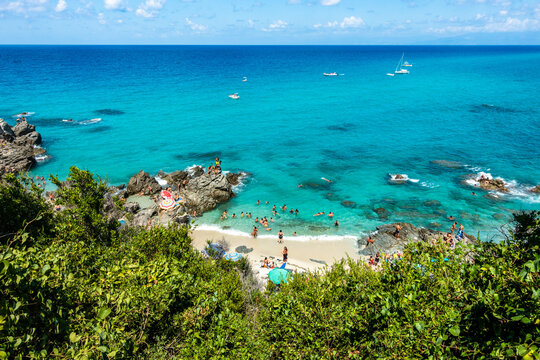 Aerial view of Zambrone &ldquo;Paradiso del Sub&rdquo; beach, one of the most beautiful beach of Calabria region, Italy