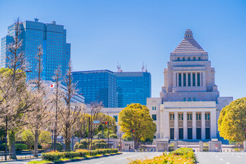 国会議事堂（日本の国会が開催される建物）東京都千代田区永田町