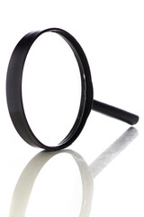 Isolated picture of magnifying over white background. 