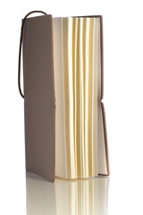 Isolated picture of a leather book over white background.