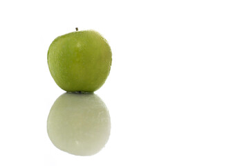 green apple isolated white background.