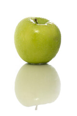 green apple isolated white background.