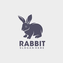 Fototapeta premium Rabbit logo template vector icon symbol illustration 