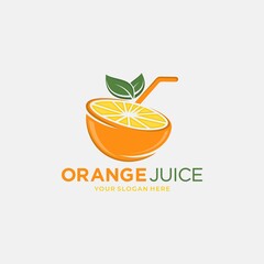 Orange Juice logo design Template. Vector illustration
