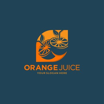 Orange Juice logo design Template. Vector illustration

